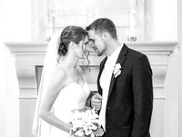 The bride and groom give the look of love