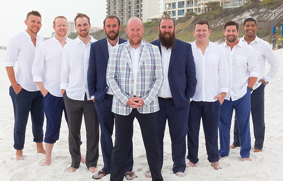 Groom and buddies are ready to party at Seagrove Beach